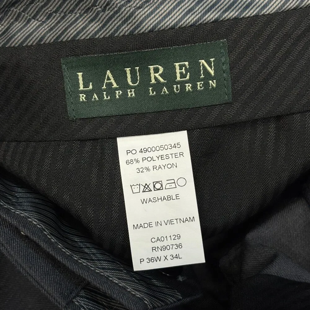 NWT Lauren Ralph Lauren Men Pleated Dress Pants 36x34 Light Gray D119 -27
